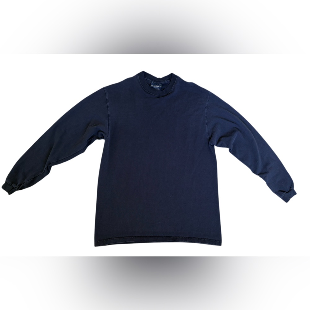 Vintage -‎ Puritan 100% Cotton Men's Long Sleeve Crew Neck Shirt - Medium - Navy